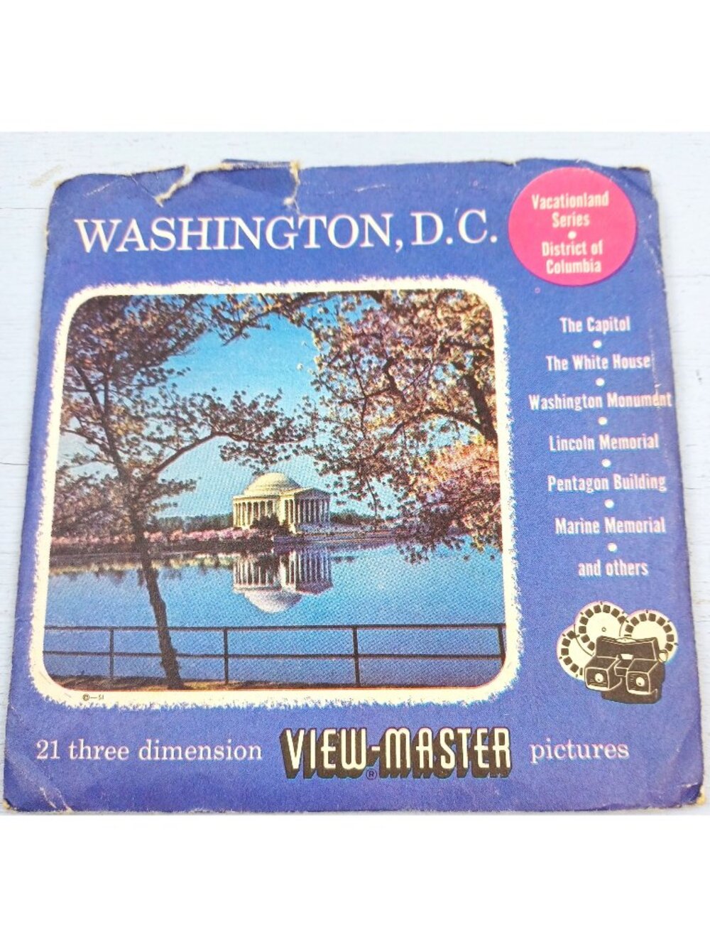 Vintage View Master Washington DC 3 Reel Set Sawyer's 3D Viewing USA